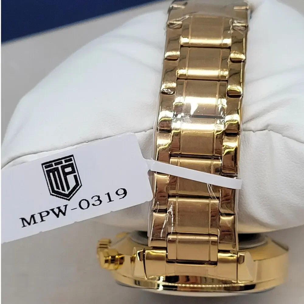 Montres Prestige Gold Tone Watch Black Multi‎ Dial Face Classic Style